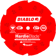 Diablo HardieBlade D1006DH 10-inch cement saw blade with sharp teeth for cutting concrete and masonry materials.