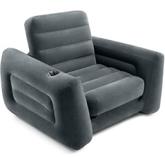 Intex pull-out chair with cushioned seat and backrest, compact and versatile for indoor or outdoor use.