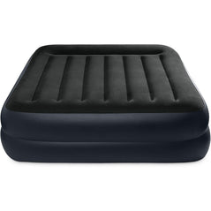 Intex Pillow Rest Raised Airbed with internal pump, queen size, 16.5 inches tall, featuring a soft top surface and supportive design.