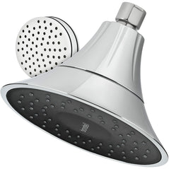 Brondell VivaSpring filtered shower head in chrome with multiple spray settings, mounted in a modern bathroom shower.