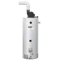 Laars Combi-Heat water and space heater with side wall vent, compact unit for heating water and indoor spaces.