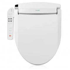 Brondell Swash BL67-EW bidet seat with side arm control, featuring sleek design and adjustable spray nozzles for enhanced hygiene.