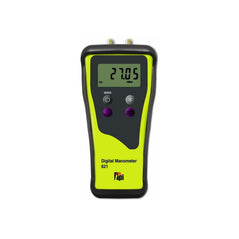Test Products International TPI 621 dual differential input manometer showing digital display and dual pressure measurement ports.