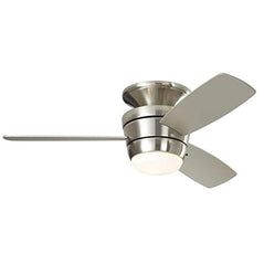 Harbor Breeze Mazon 44-in Brushed Nickel LED Indoor Flush Mount Ceiling Fan with Light Kit and Remote (3-Blade) - Wholesale Home Improvement Products