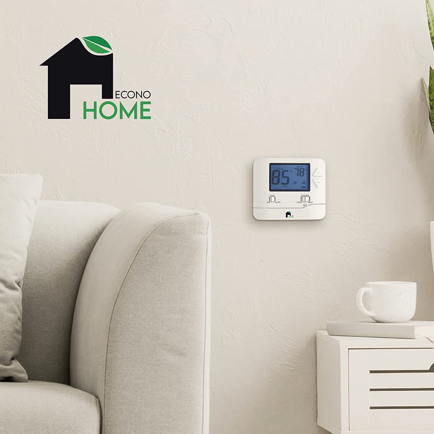 EconoHome Digital Non-Programmable Thermostat for Heat & Cooling EH701