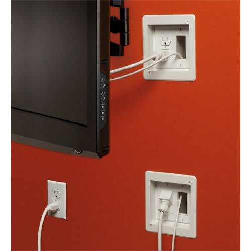 Arlington TVBR2505K TV Cable Organizer 2-Gang Kit W/ Recessed Power Solution