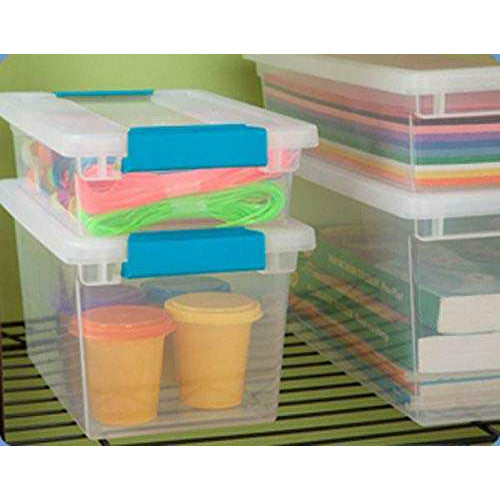 Sterilite Deep Clip Box Plastic Storage Tote Container with Lid, Clear - 4 count