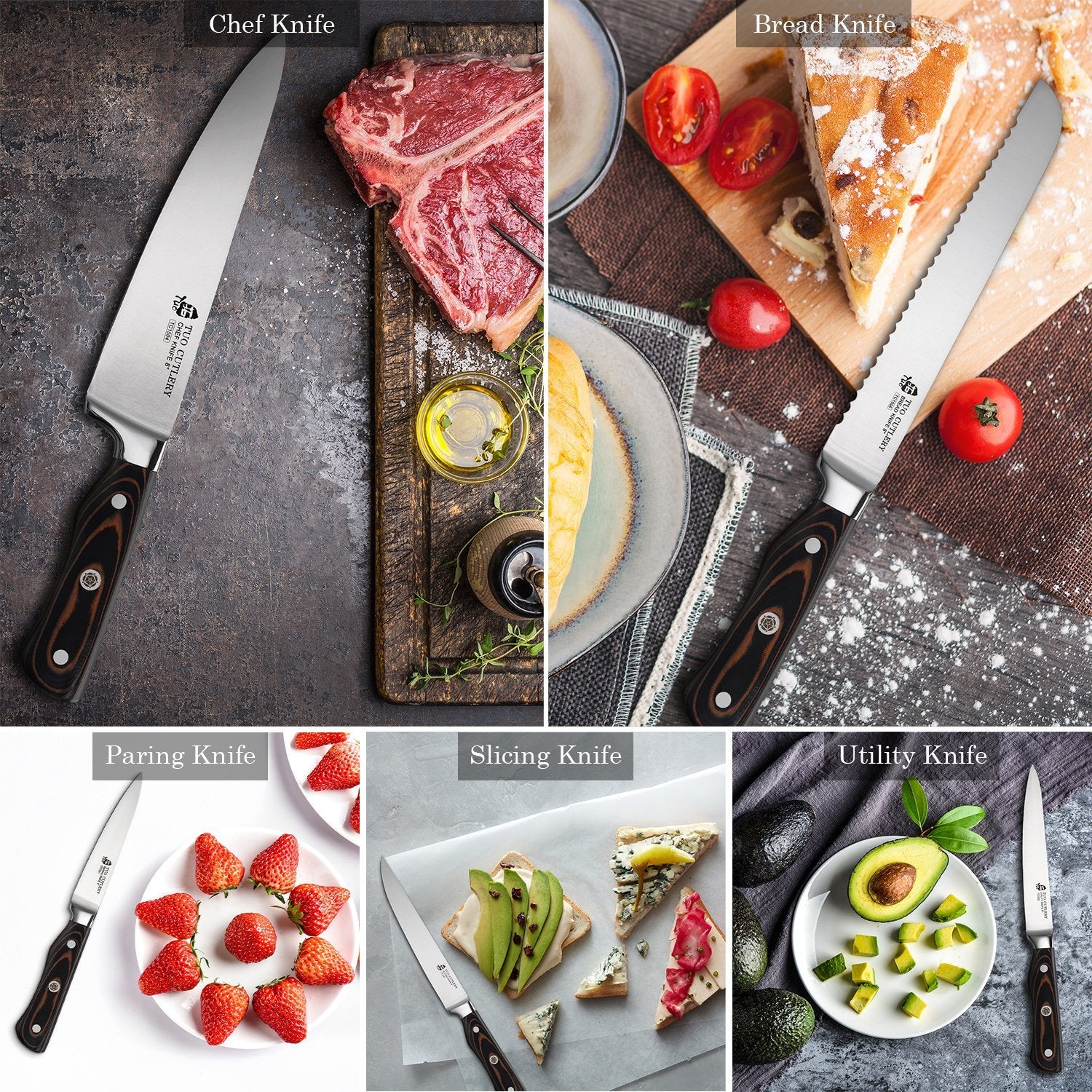 Tuo Cutlery Legacy 6pc Kitchen Knife Set