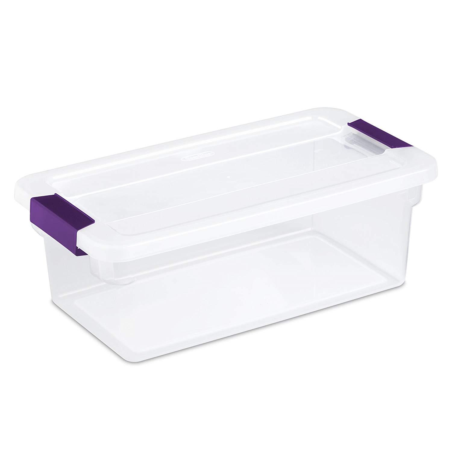 Sterilite 54 Quart Gasket Box, Stackable Storage Bin with Latching Lid, 4  Pack