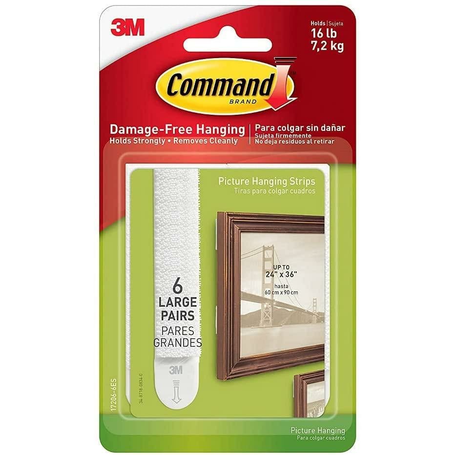 Command™ X-Large Picture Hanging Strip 17217-ES, White, 24 Pack