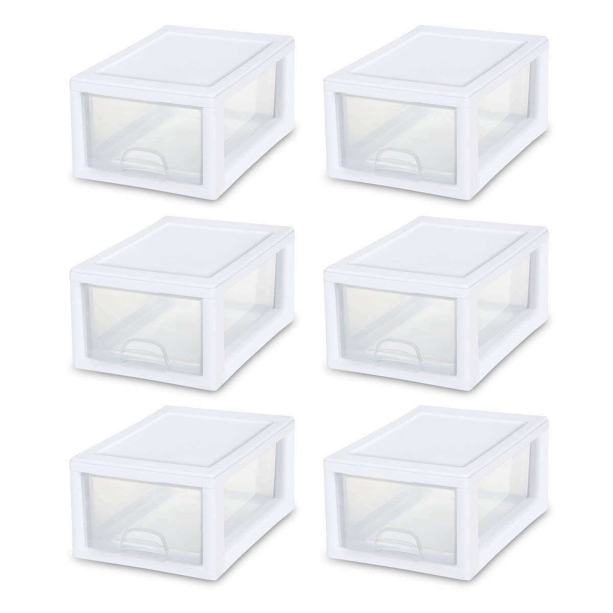 Sterilite Stackable Small Drawer Frame, White - 12 count