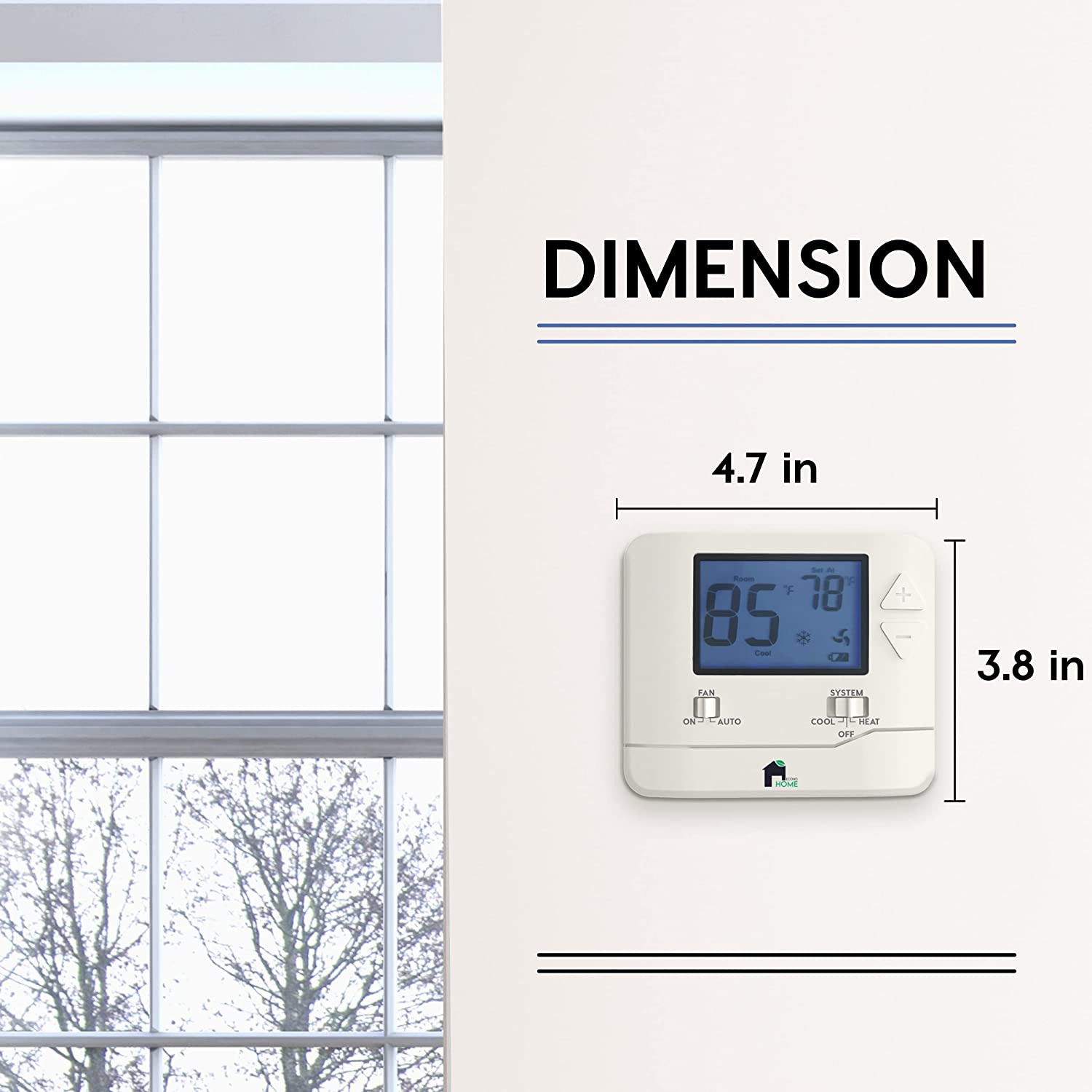 EconoHome Digital Non-Programmable Thermostat for Heat & Cooling EH701