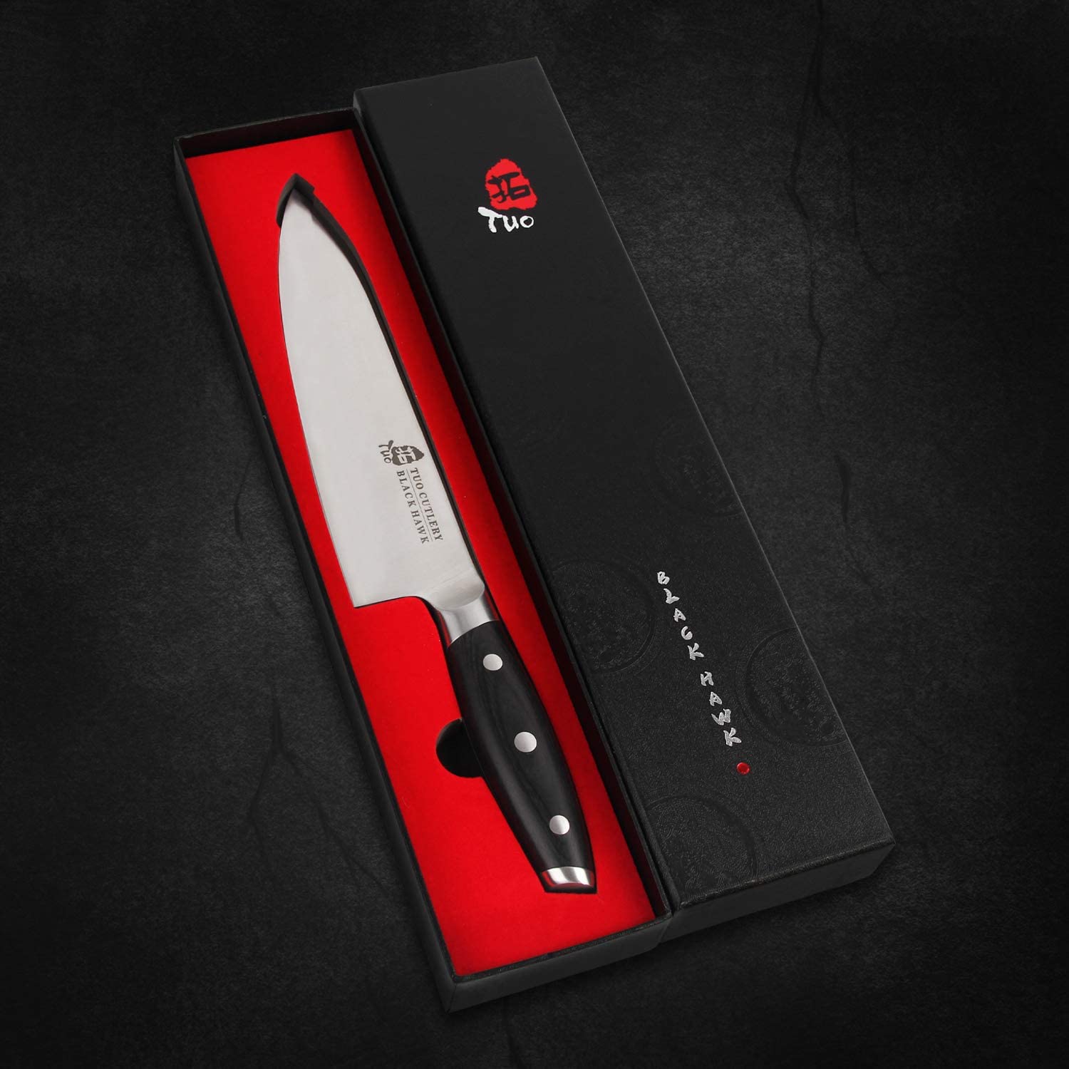 TUO 8 inch Chef Knife, Super Sharp Kitchen Knife, German HC Stainless  Steel, Ergonomic Pakkawood Handle, Full Tang with Gift Box