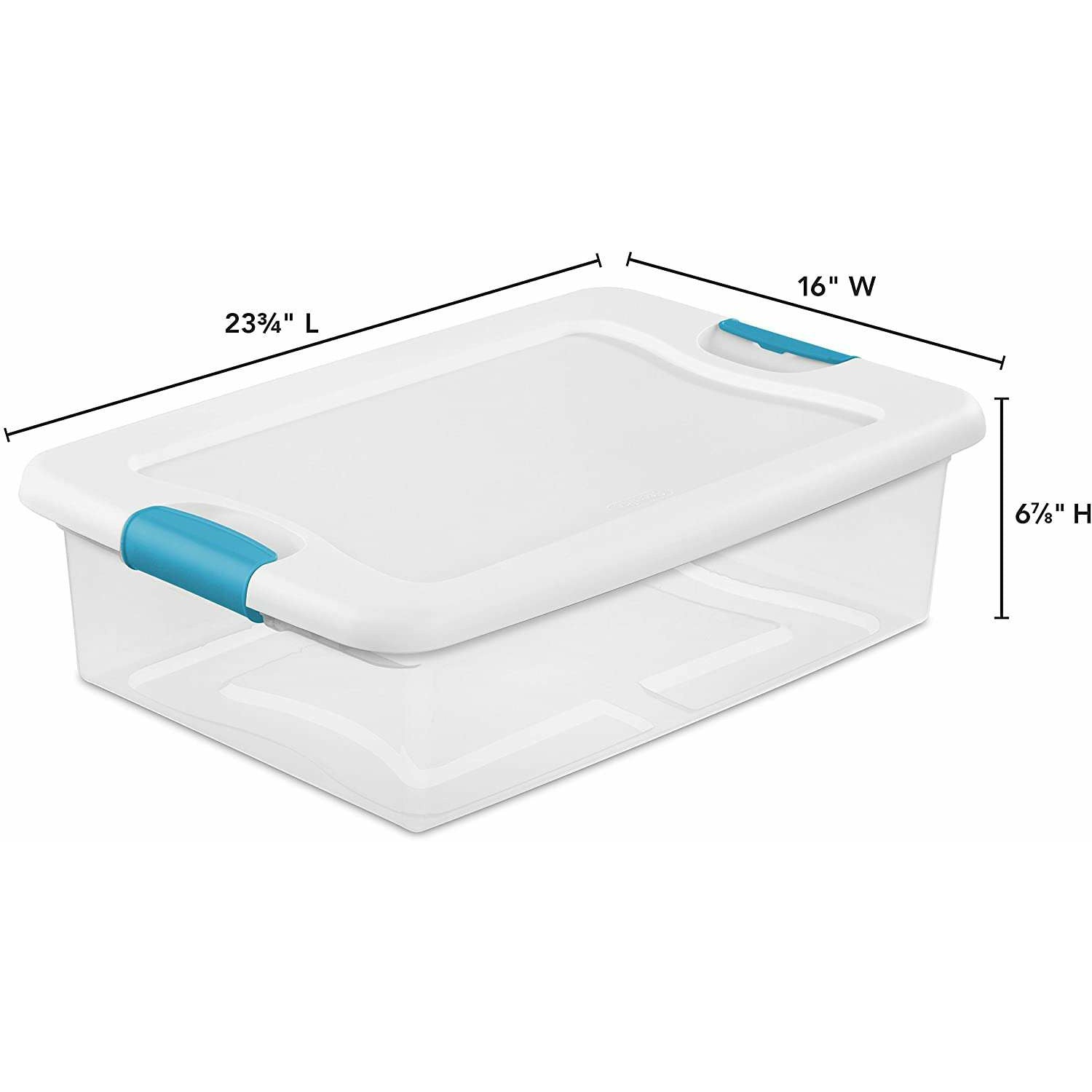 Sterilite 32 Quart Gasket Box with Clear Base and Lid (4 Pack)