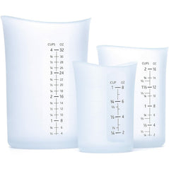 iSi - Flex-It Measuring Cup Set - Set of 3 Translucent Silicone Flexible Measuring Cups