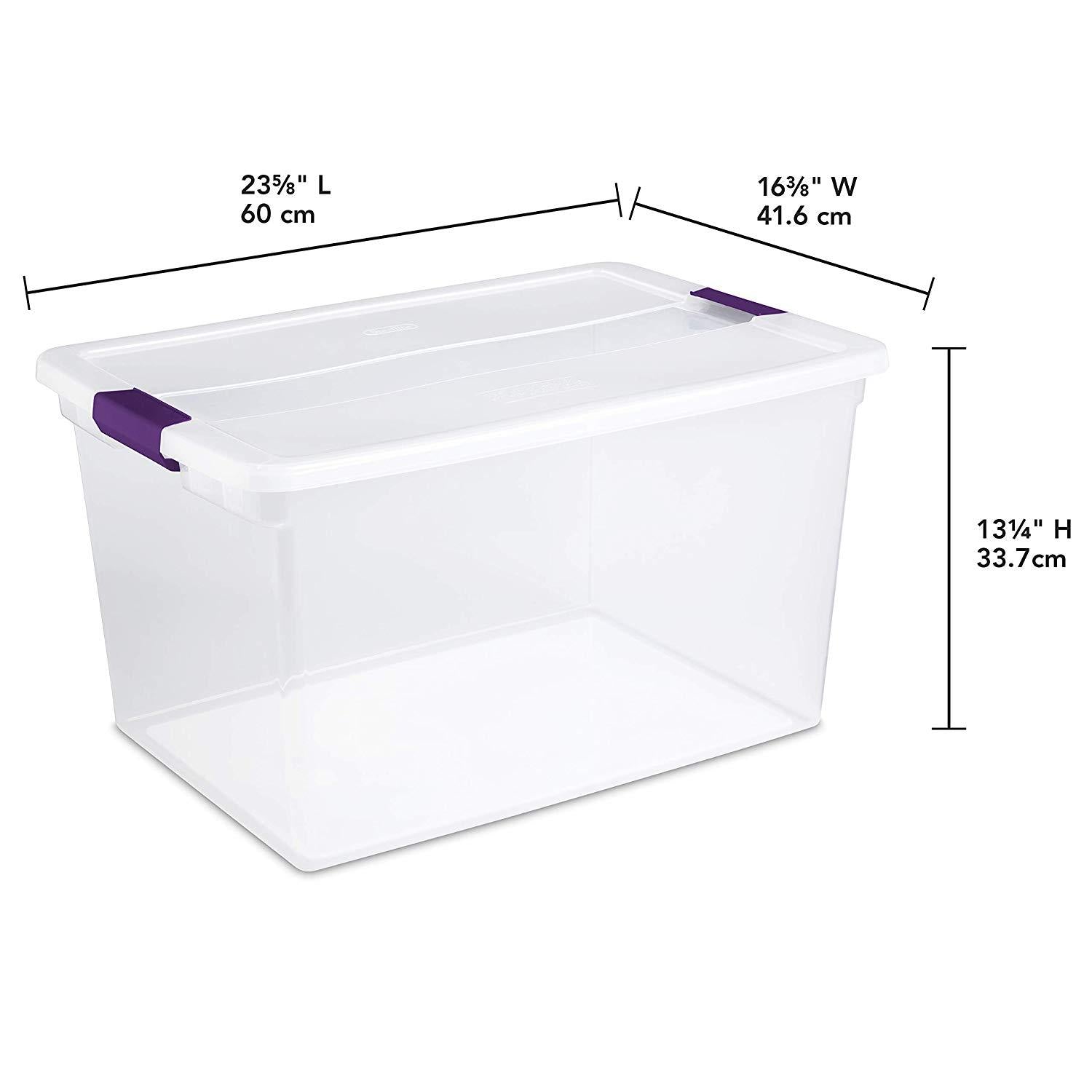 Sterilite 1761 - 60 Qt. ClearView Latch™ Wheeled Underbed Box Sweet Plum  17611704