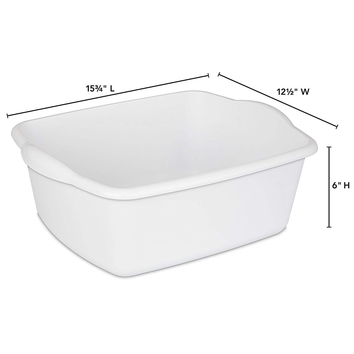 Sterilite Durable Reinforced Plastic 12 Qt. Kitchen Dishpan White (16 Pack)  16 x 06478008 - The Home Depot