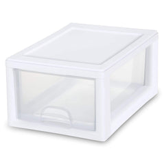 Sterilite 20518006 6 Quart/5.7 Liter Stacking Drawer, White Frame with Clear Drawer - Wholesale Home Improvement Products