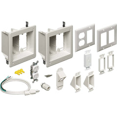 Arlington TVBR2505K TV Cable Organizer 2-Gang Kit W/ Recessed Power Solution - Wholesale Home Improvement Products