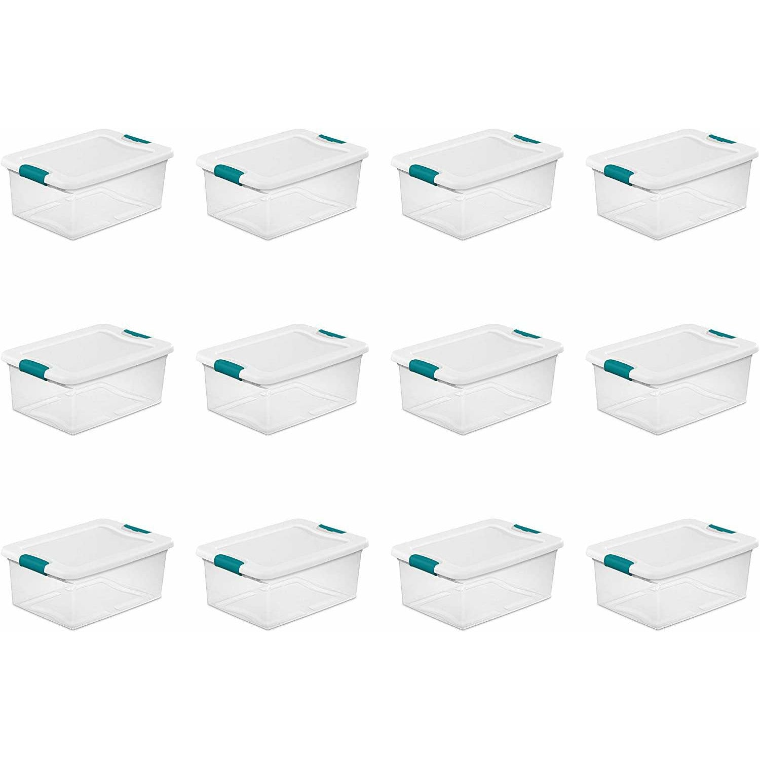 5.5-Quart Clear Storage Box with Lid, 12-Pack