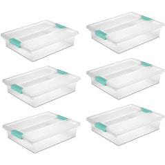 Sterilite 19638606 Large Clip Box, Clear with Blue Aquarium Latches - 6-Pack - Wholesale Home Improvement Products