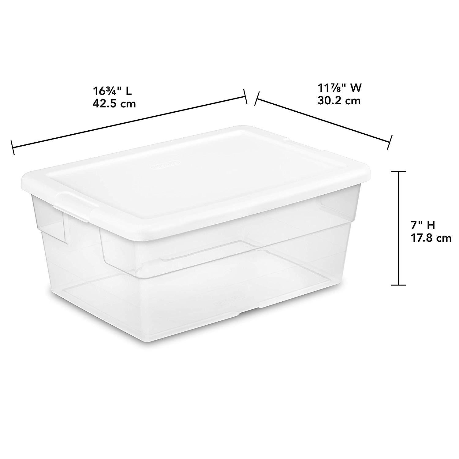 Sterilite Storage Containers - Clear Storage Boxes 20 x 12 x 11 - Carton of 4 - S-14600