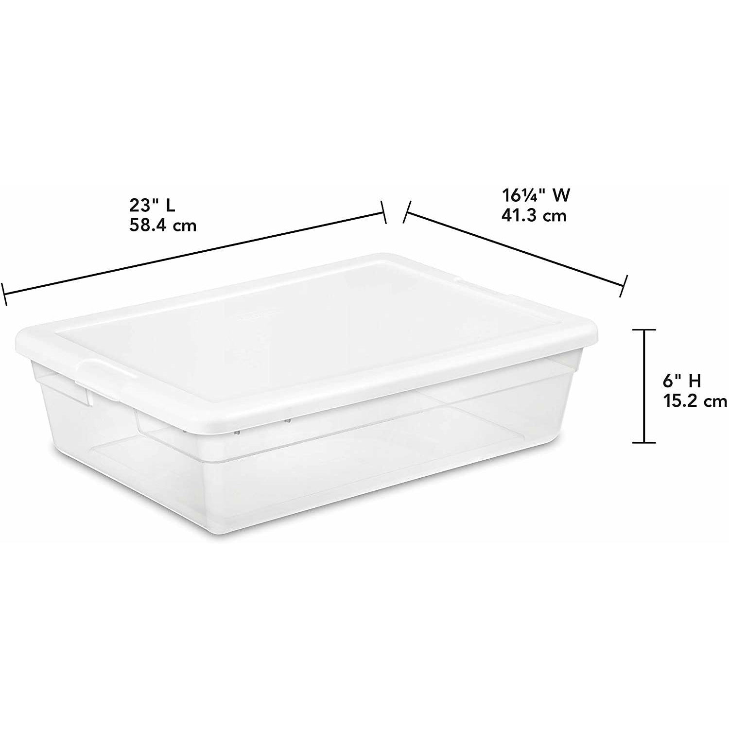 Sterilite 27 Quart Clear & White Plastic Storage Bin with One