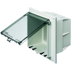 Arlington DBVR2C-1 Low Profile IN BOX Electrical Box with Weatherproof Cover for Flat Surfaces, 2-Gang, Vertical, Clear - Wholesale Home Improvement Products