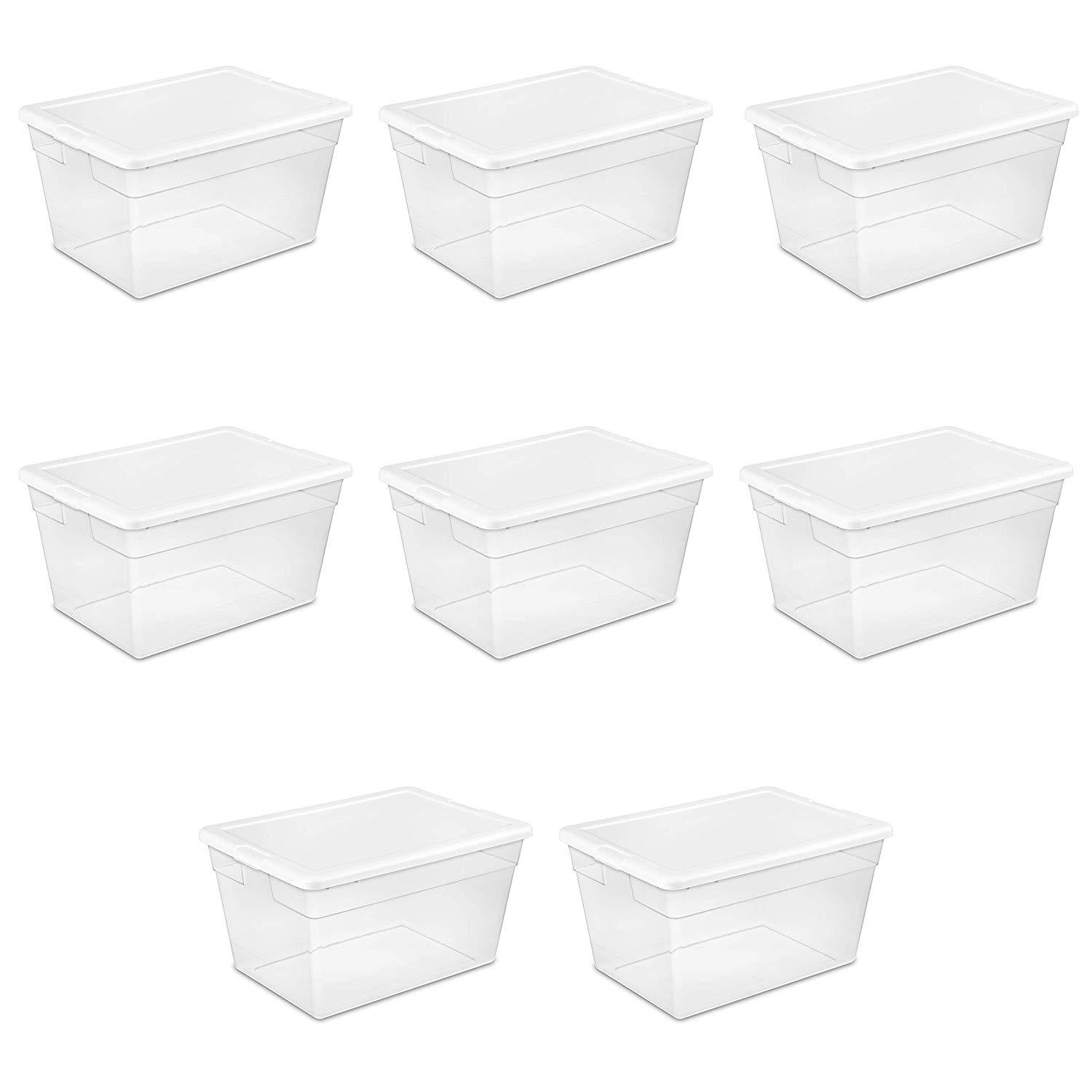 Sterilite Storage Container, 6 Qt, White, Plastic Containers
