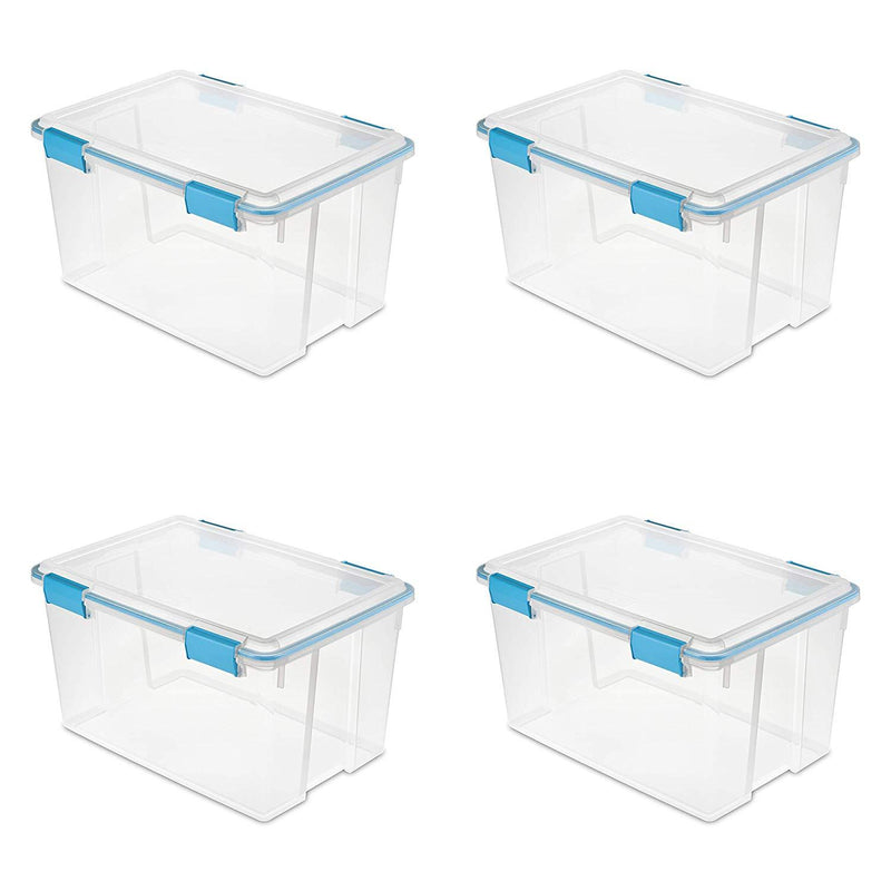 Sterilite 80 Quart Plastic Home Storage Gasket Box Container Clear (12 Pack)