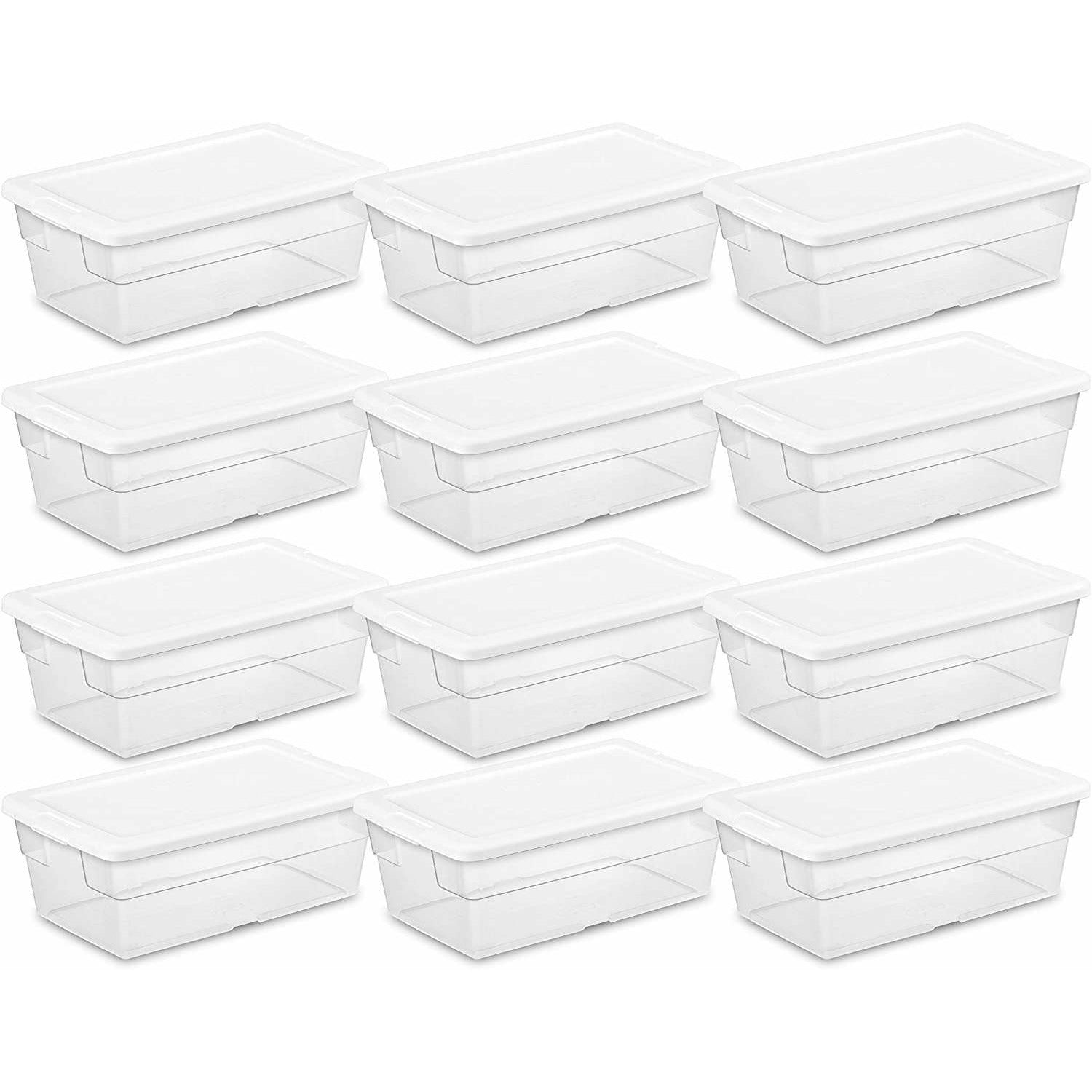 Sterilite Corporation 6-Pack Sterilite Medium 6.75-Gallons (27-Quart) Clear  Tote with Latching Lid in the Plastic Storage Containers department at