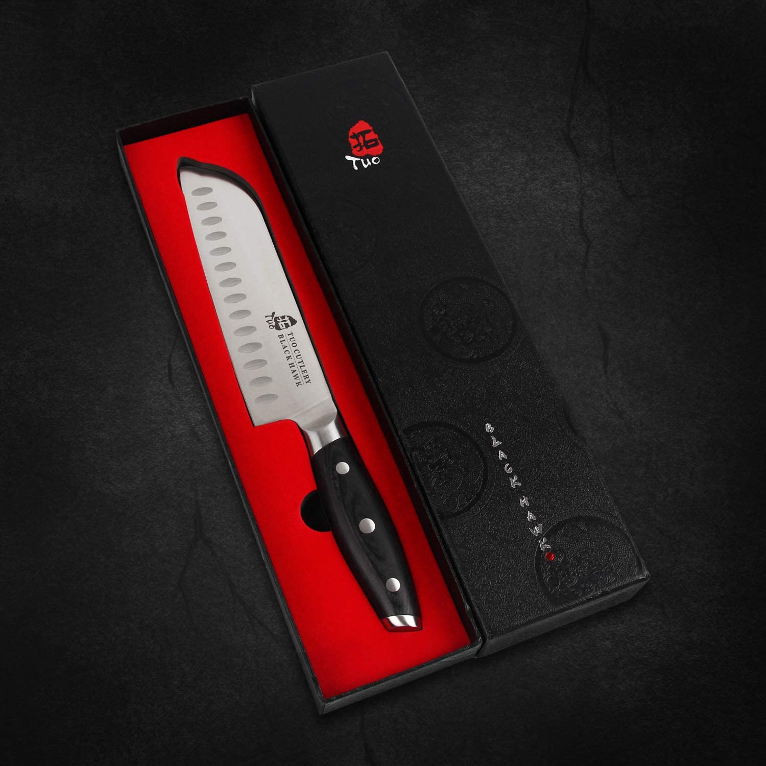 Tuo Cutlery Santoku Knife-7 inch Santoku Chef Knife Kitchen Knives Ultra Sharp Asian Knife Japanese Chefs Knives - German HC Steel - Full Tang