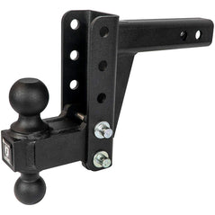 BulletProof Hitches 2.0" Adjustable Medium Duty 4" - Drop/Rise Trailer Hitch with 2" and 2 5/16" Dual Ball