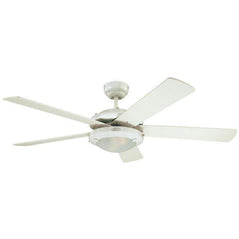 Westinghouse - Comet 52-Inch Indoor Ceiling Fan with Dimmable LED Light Fixture - White Finish