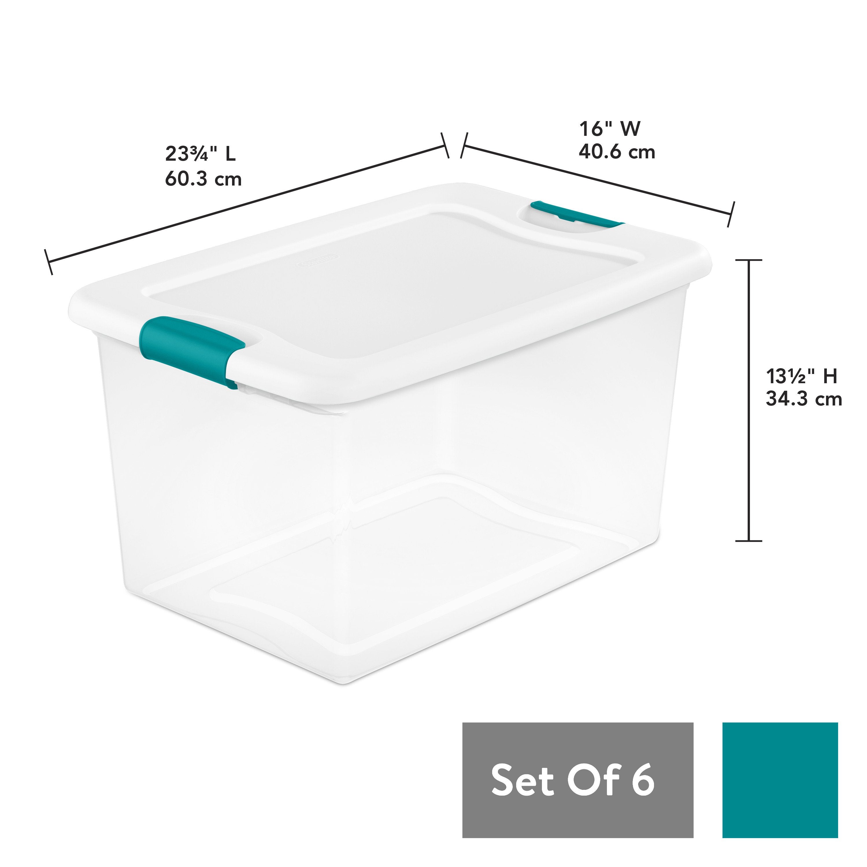 Sterilite 6 Qt Latch Storage Box,12 Pack, and 64 Qt Latch Storage Box, 6  Pack