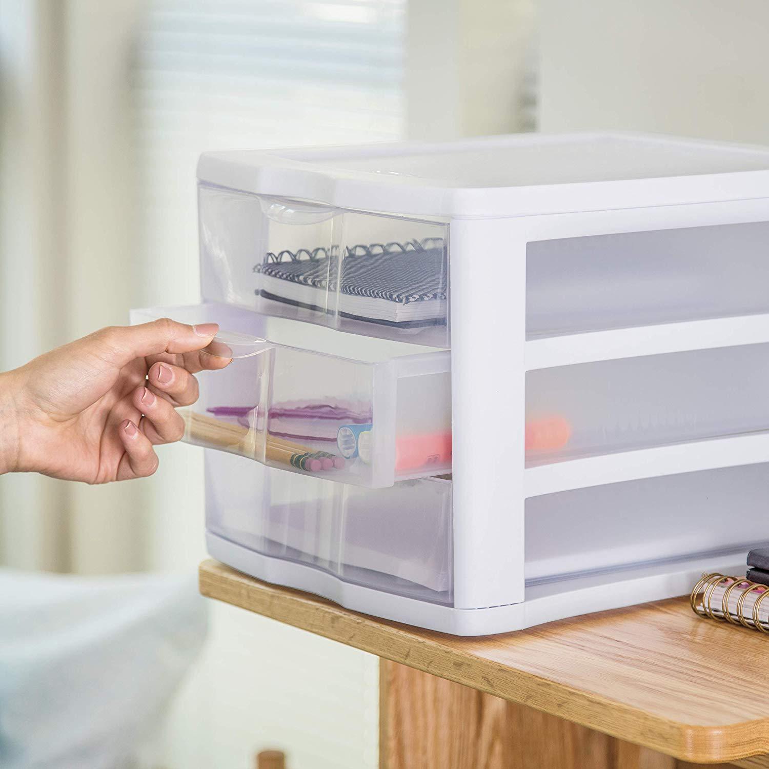 at Home Plastic 5-Compartment Clear Drawer Organizer