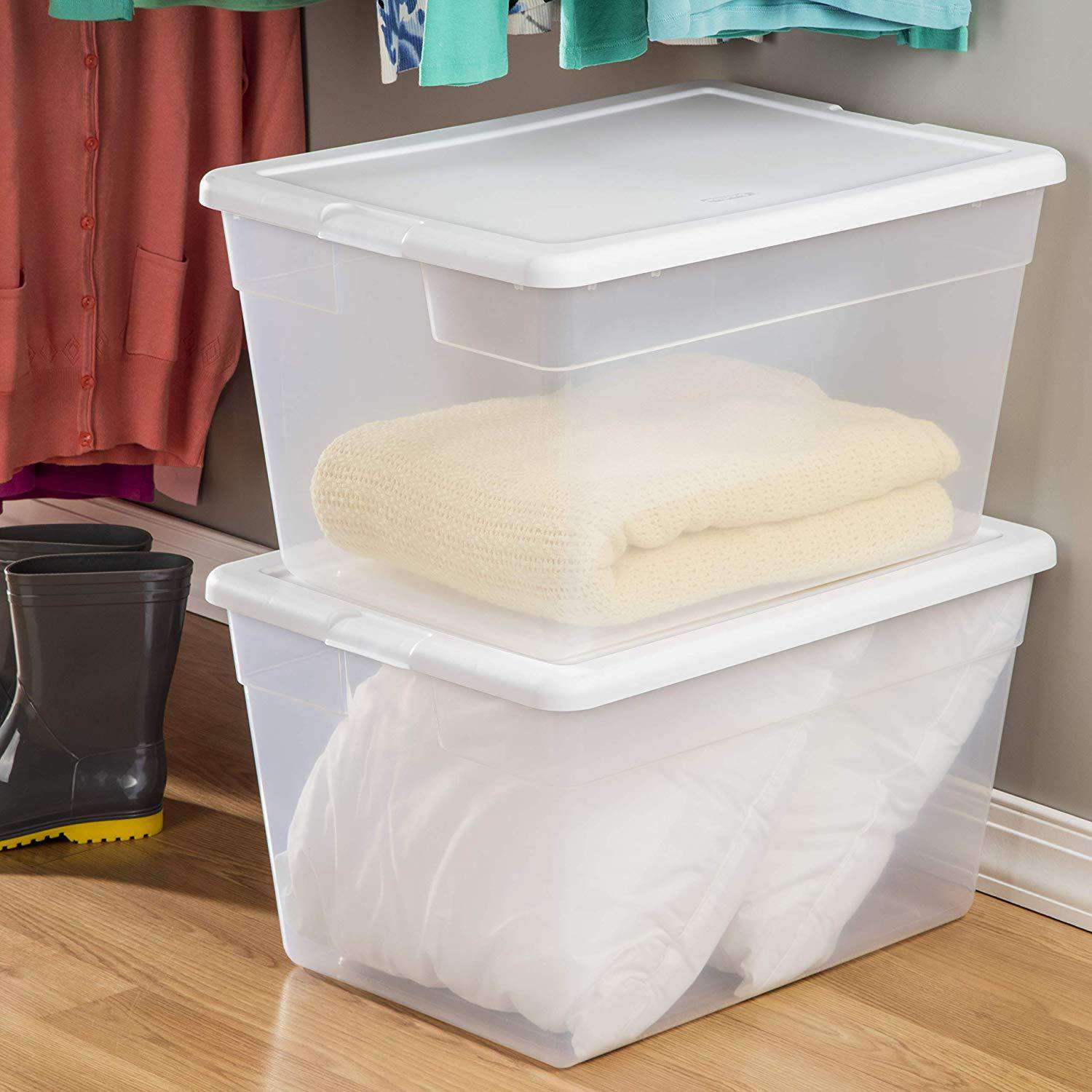 Wholesale Sterilite Clear Flat Storage Box- 41Qt CLEAR