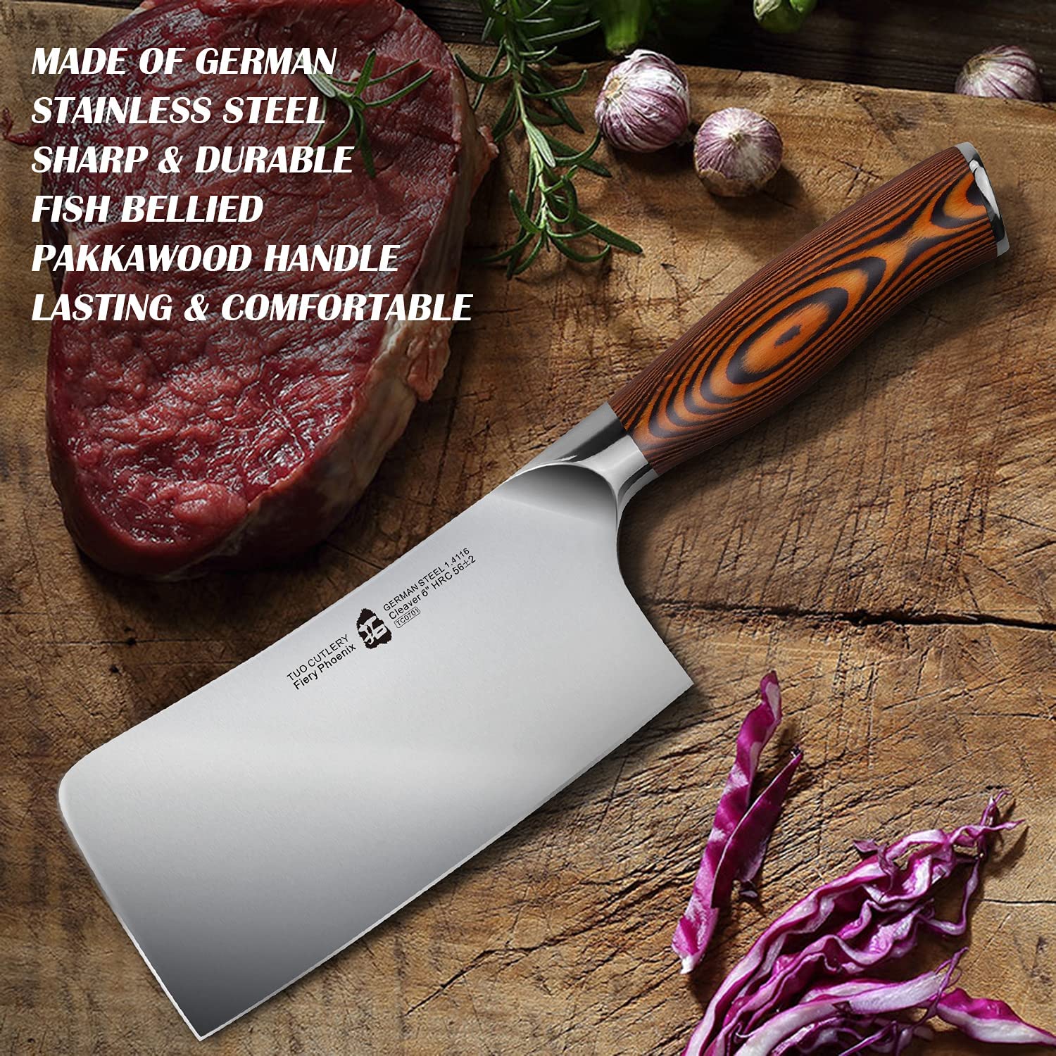 TUO Cutlery - TC0701 - Meat Cleaver 6 inch - Chinese Chopping Knife–  Wholesale Home