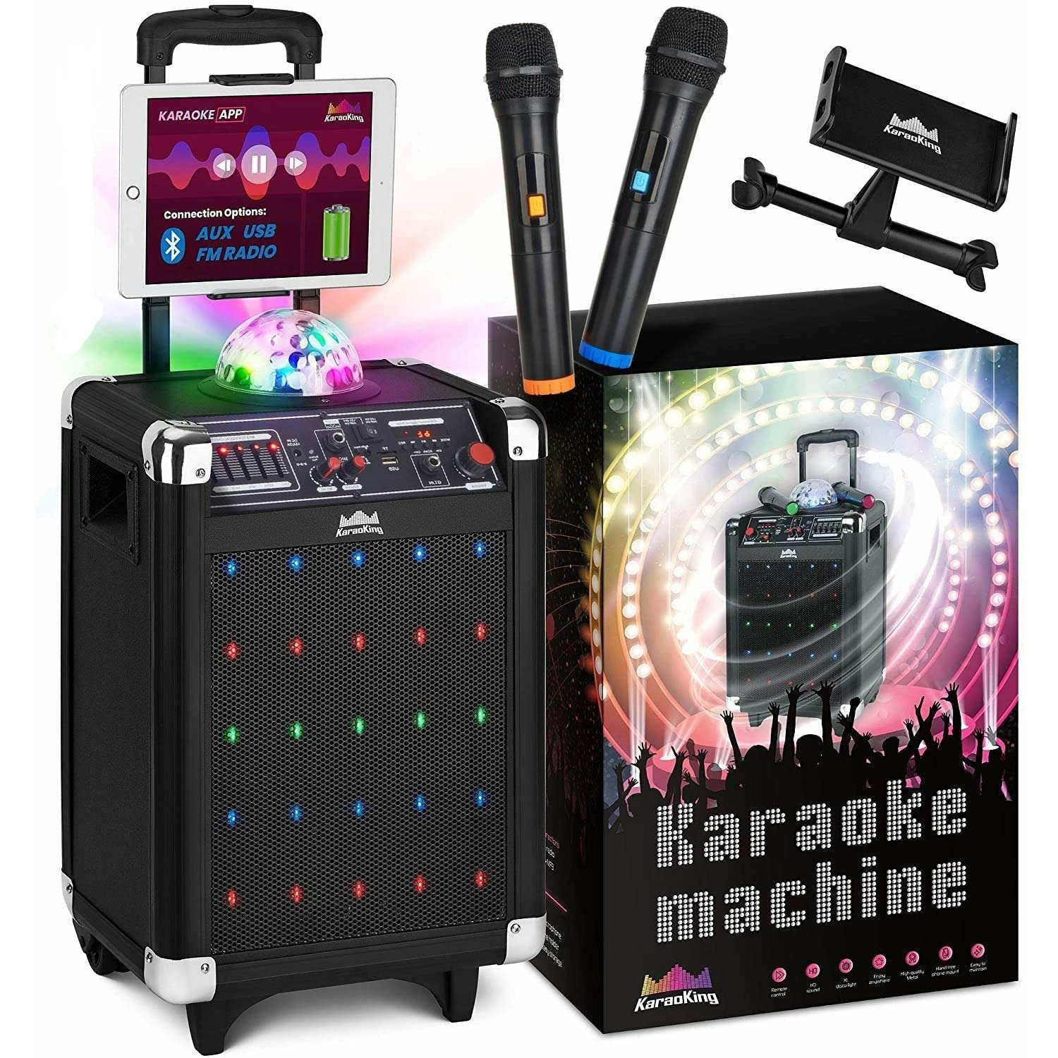 KaraoKing - Karaoke Machine Speaker with 2 Wireless Bluetooth Micropho–  Wholesale Home
