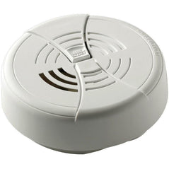 BRK First Alert FG250B dual ionization smoke alarm with 9-volt battery, mounted on ceiling, safety device for home protection