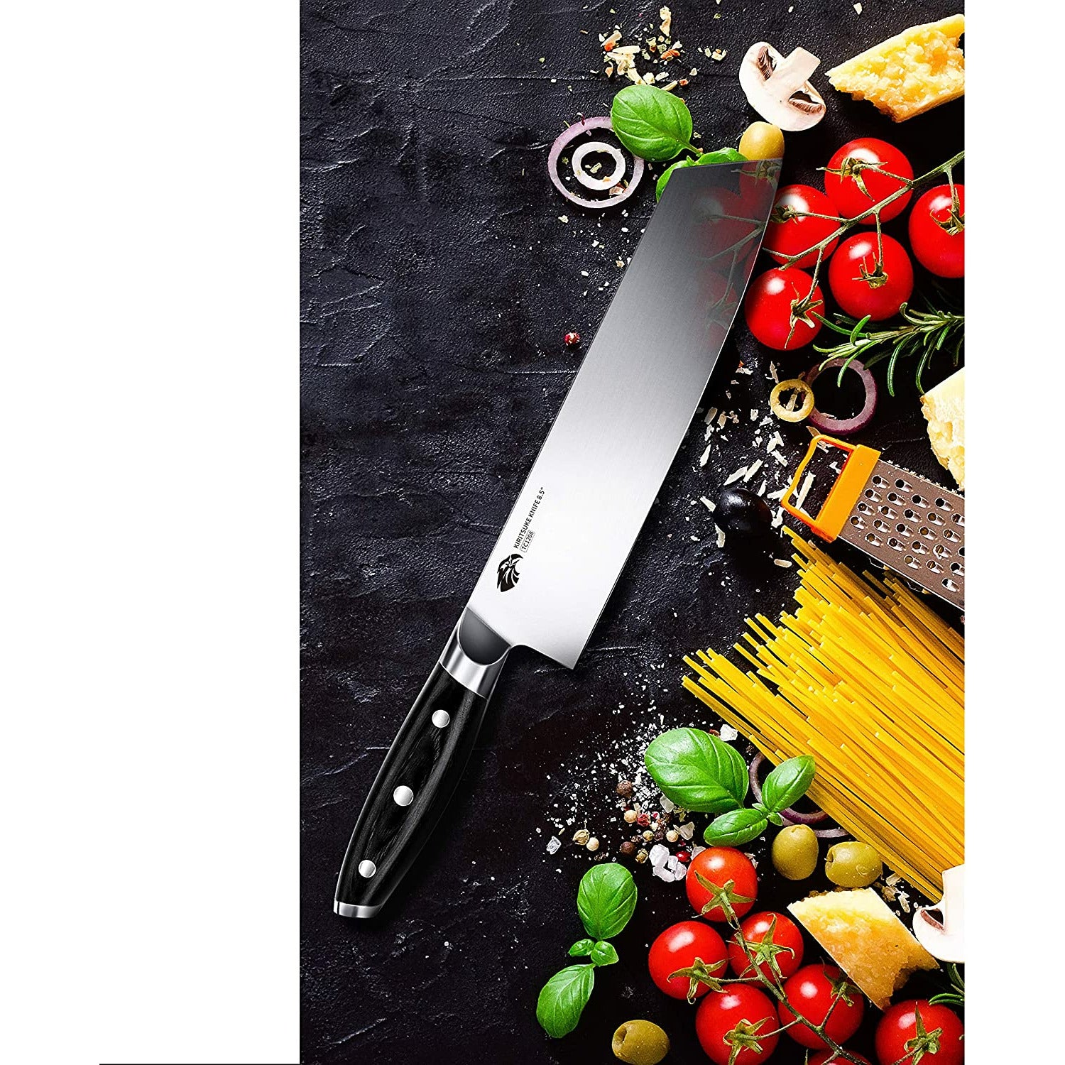 TUO Chef Knife - Kitchen Knives 8-inch High Carbon Stainless Steel - Black