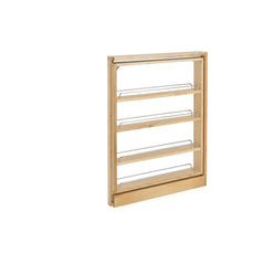 Rev-A-Shelf 432-BF-3C 3-inch base filler organizer pullout for kitchen storage, shown installed in a cabinet.