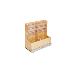 Rev-A-Shelf 24-inch wood vanity sink base cabinet organizer with multiple storage compartments.