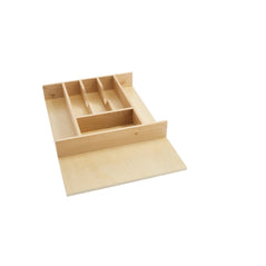 Rev-A-Shelf 4WCT-1 tall wood cutlery tray insert, drop-in drawer organizer with compartments for utensils and silverware.