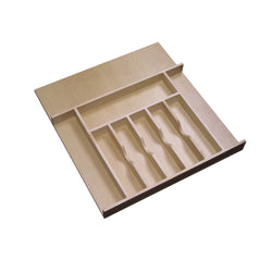 Rev-A-Shelf Short Wood Cutlery Tray Insert for drawer organizer, designed to keep utensils neatly separated and accessible.