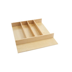 Rev-A-Shelf 4WUT-1 wood utility tray insert fits 18.5-inch tall drawer organizer for kitchen or storage use.