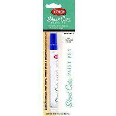 Krylon Short Cuts Paint Pen in Gloss Ocean Blue, 0.33 ounces, with a fine tip for detailed painting and crafting projects.