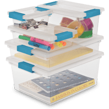 Sterilite Medium Clip Box Clear Storage Tote Container with Lid 8 Pack