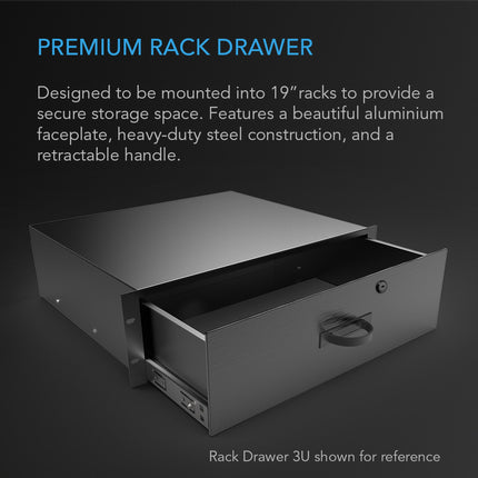 AC Infinity - Heavy-Duty Rack Drawer With Aluminium Faceplate, 2U