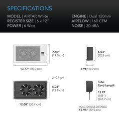 AC Infinity Airblaze T14 Fireplace Blower Fan 14 with Temperature and  Humidity Controller